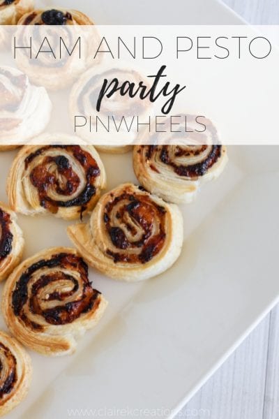 Ham and Pesto party pinwheels via www.clairekcreations.com