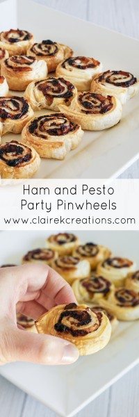 Ham and pesto party pinwheels via www.clairekcreations.com