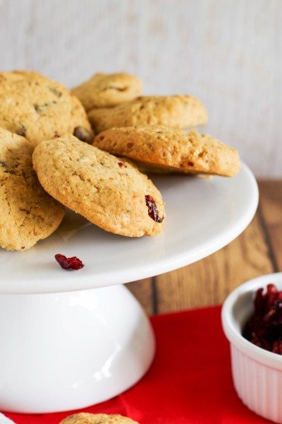 Choc nut and cranberry biscuits via www.clairekcreations.com