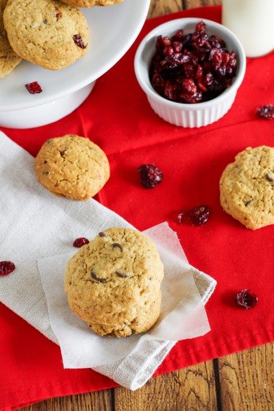 Choc nut and cranberry biscuits via www.clairekcreations.com