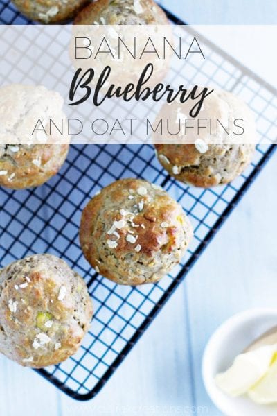 banana and blueberry oat muffin via www.clairekcreations.com