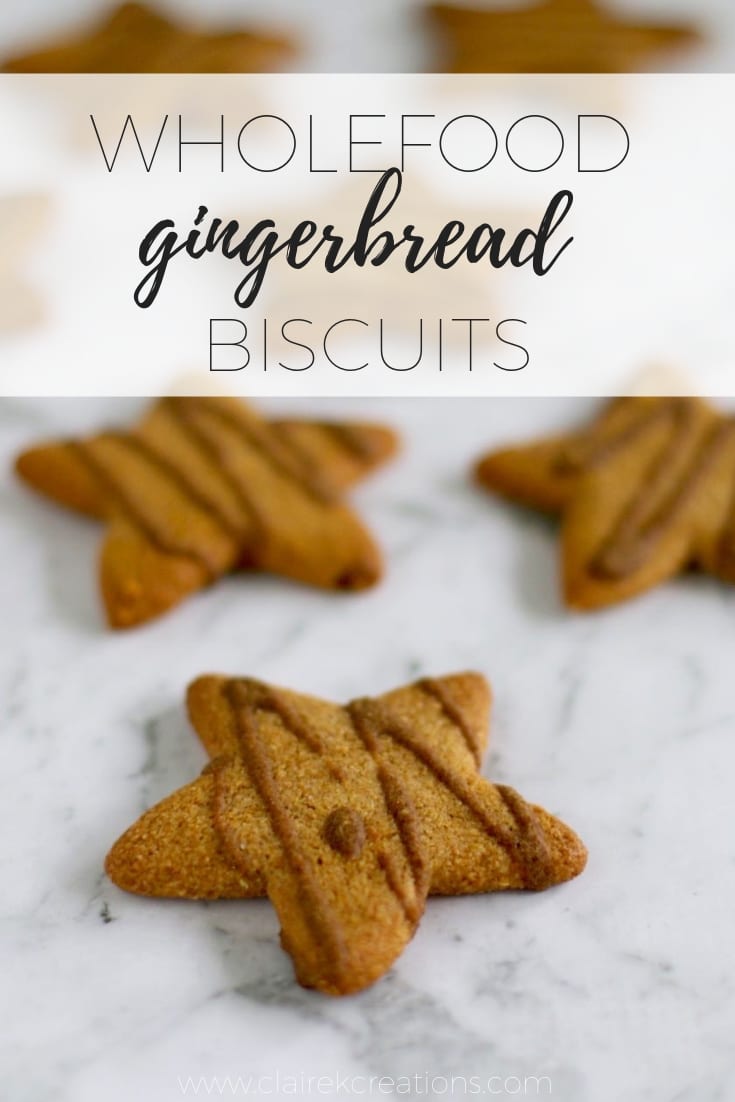 Wholefood gingerbread biscuits via www.clairekcreations.com