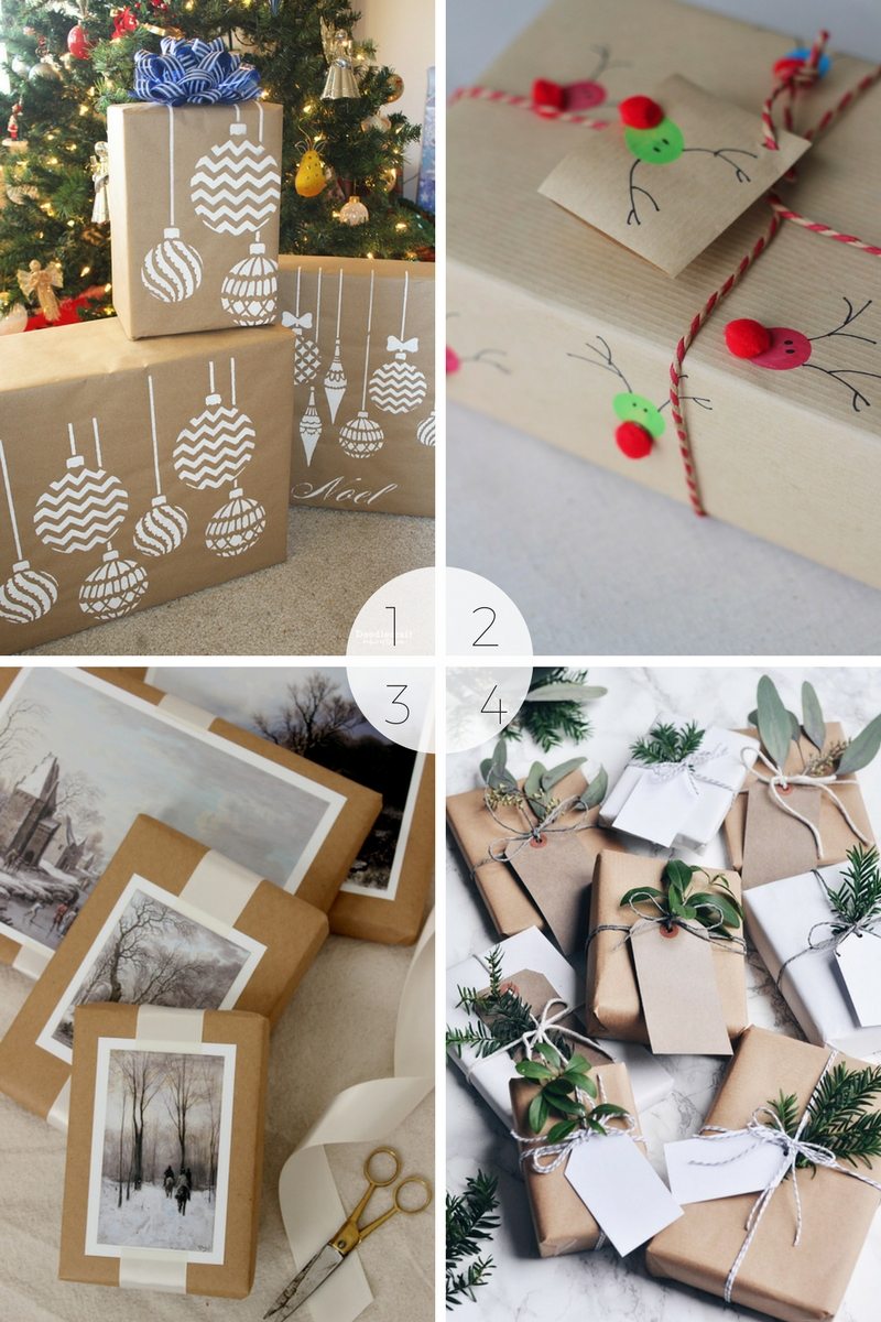 15 Christmas gift wrapping ideas using brown paper