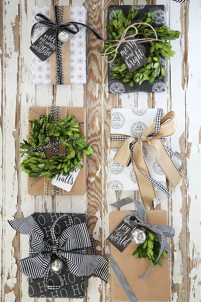 15 Christmas wrapping ideas using brown paper