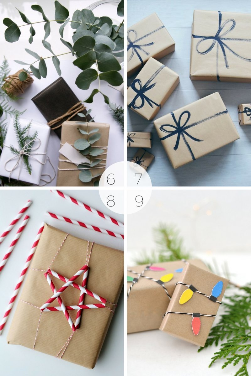 15 Christmas wrapping ideas using brown paper