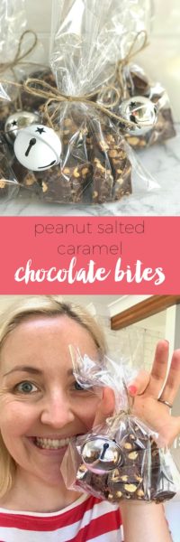 Peanut salted caramel chocolate bites that are super easy to make
