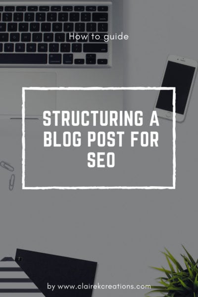 How to Structure a blog post for SEO via www.clairekcreations.com