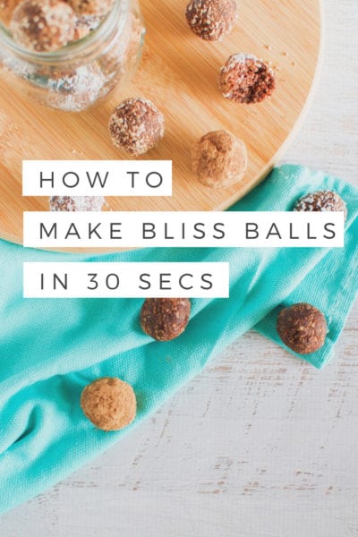 How to make bliss balls in 30 seconds via www.clairekcreations.com a simple trick for making protein balls quickly and easily