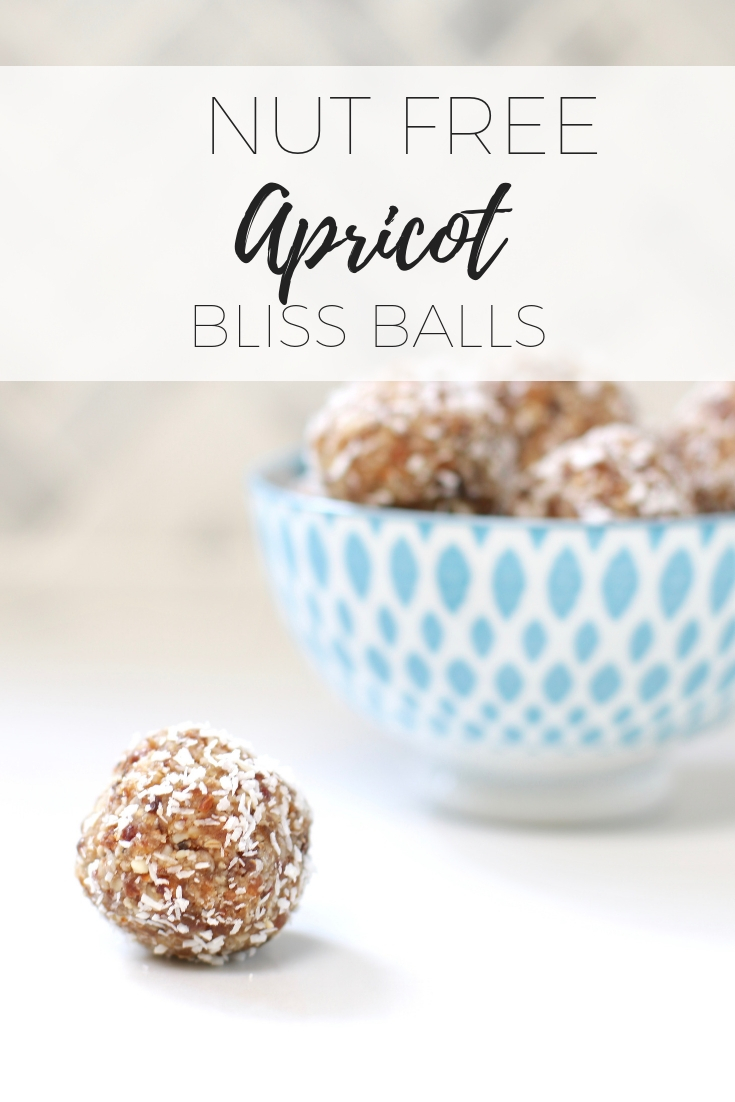 Nut free apricot bliss balls via www.clairekcreations.com