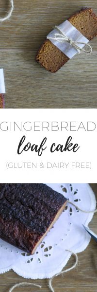 Gingerbread loaf cake slices wrapped in paper tied with string