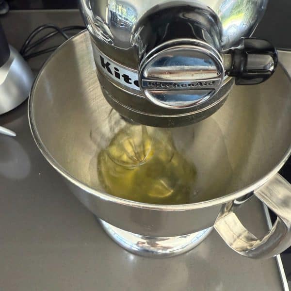 Whipping the egg whites for flourless chocolate cake