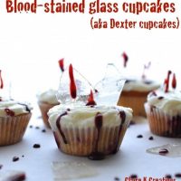 Bloody glass raspberry cupcakes