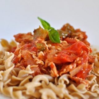 Chicken cacciatore in the slow cooker