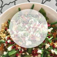 Pumpkin spinach and goats cheese salad