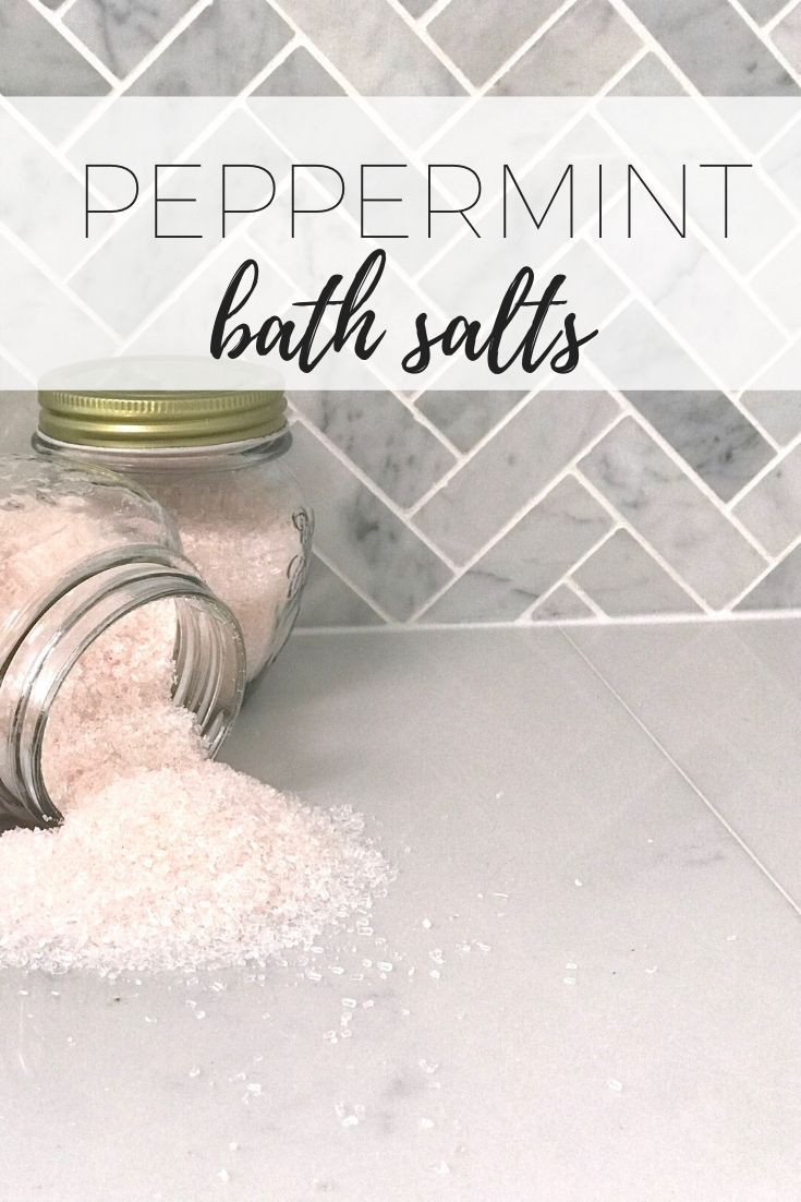 Peppermint bath salts homemade bath soak with epsom salts