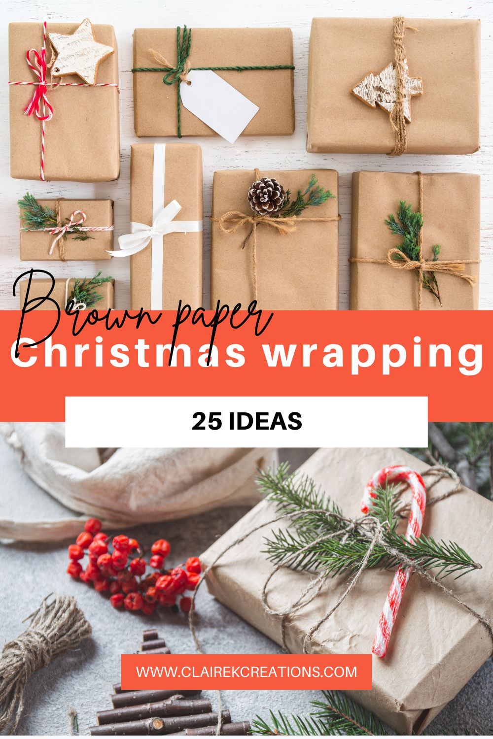 25 best brown paper Christmas gift wrapping ideas 