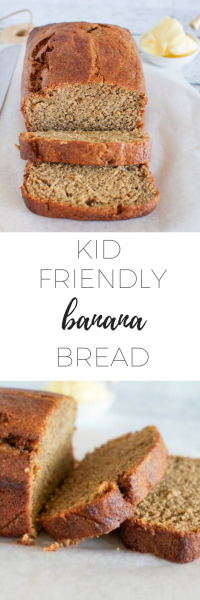Kid friendly banana bread - sugar and dairy free.