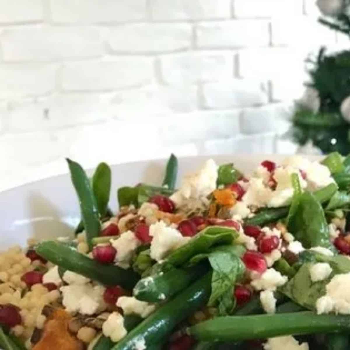 Pumpkin spinach and goats cheese salad