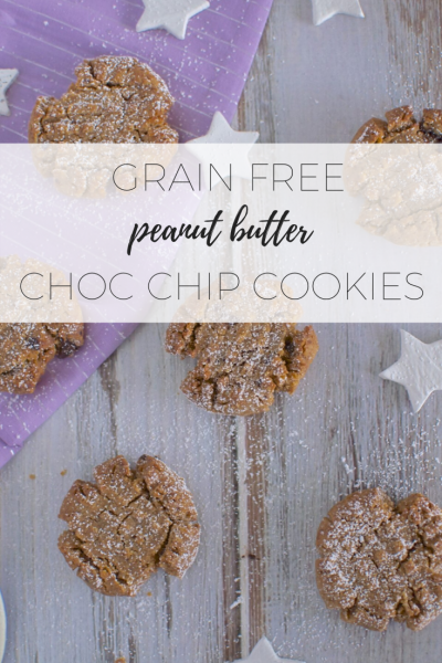 Grain free peanut butter choc chip cookies