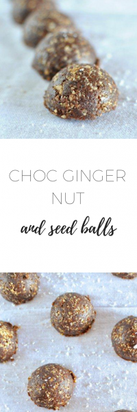 Choc ginger nut and seed balls via www.clairekcreations.com