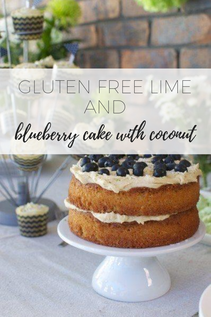 Gluten free lime and blueberry cake with coconut - delicious and healthy!