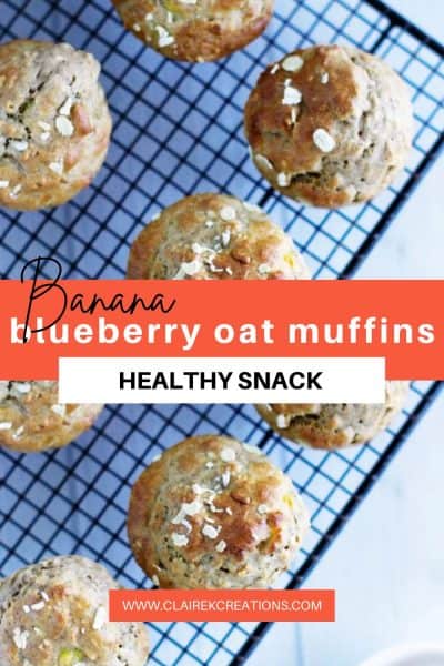 Healthy banana blueberry oat muffins (easy recipe)
