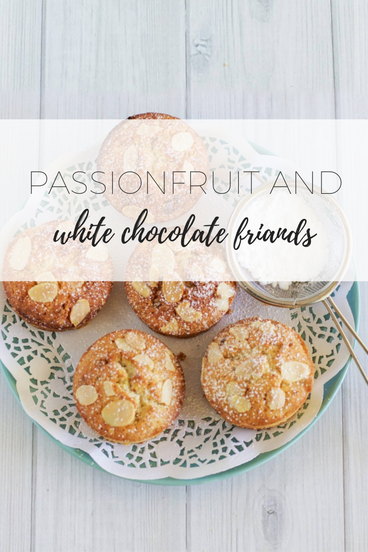 Passionfruit and white chocolate friands