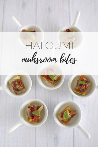 Haloumi mushroom bites with sundried to