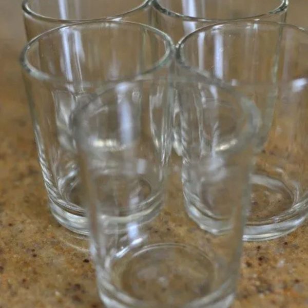 Clean glass votives ready for new candle