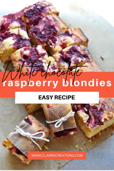 Best ever white chocolate raspberry blondies