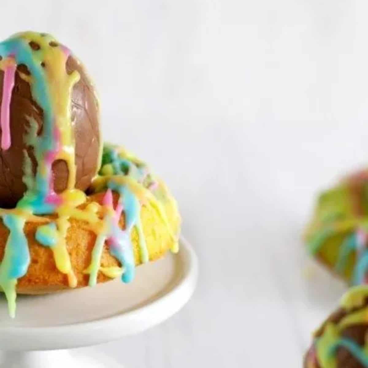 Easter donuts with rainbow graffiti