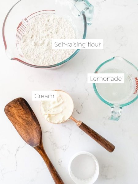 Ingredients in 3 ingredient lemonade scones