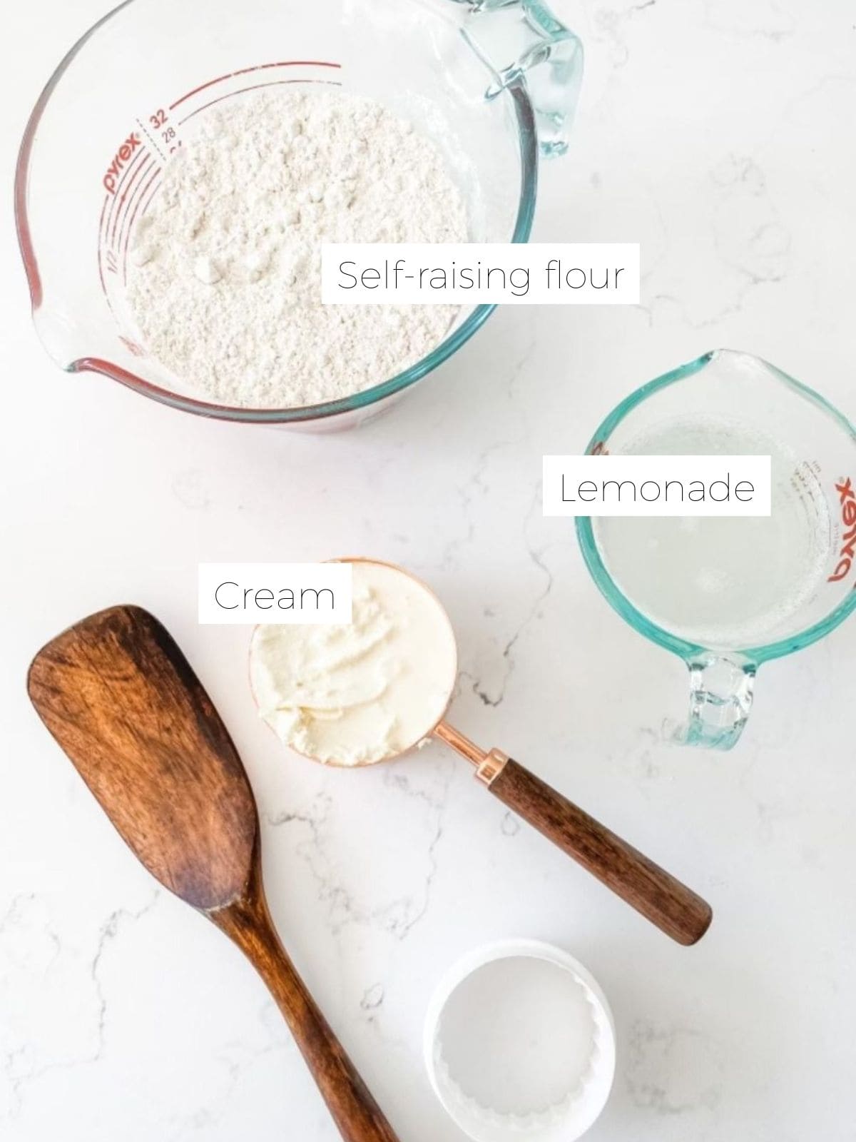Ingredients in 3 ingredient lemonade scones