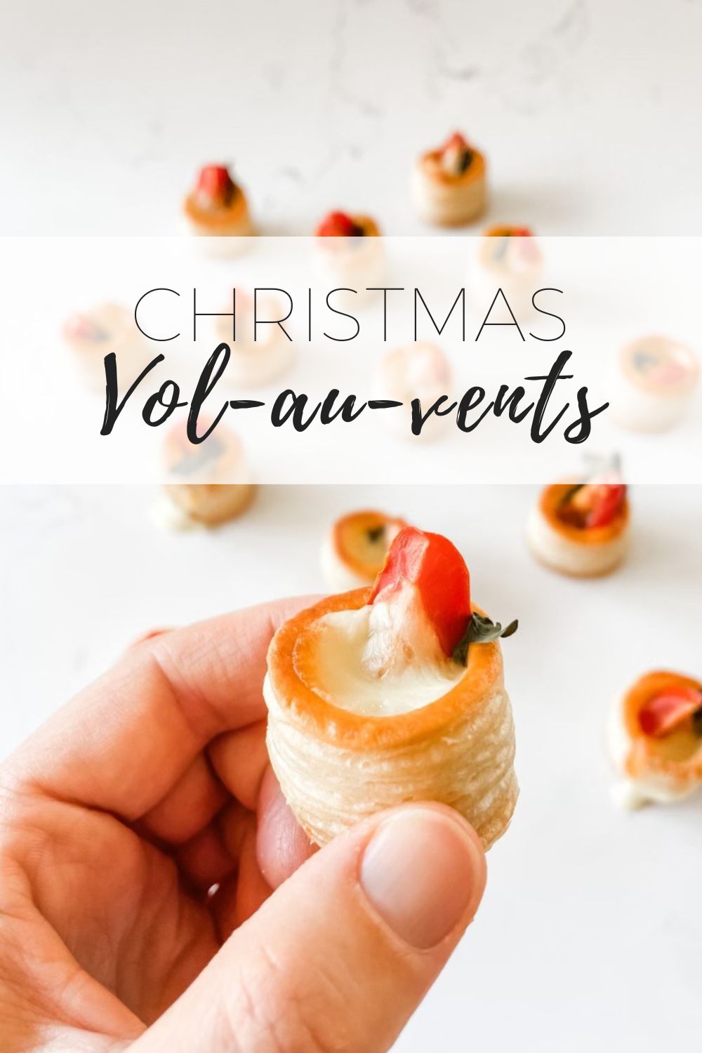 Easy Christmas vol-au-vent recipe (tomato + cheese)