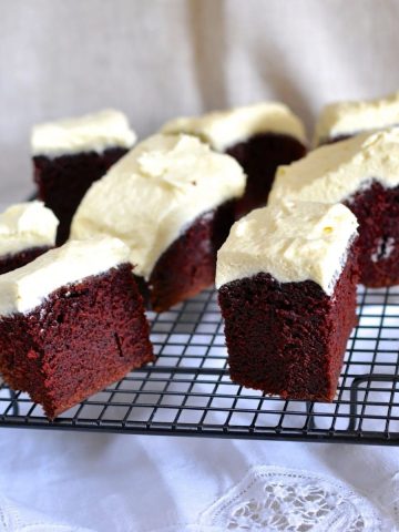 Red velvet cake with buttercream icing