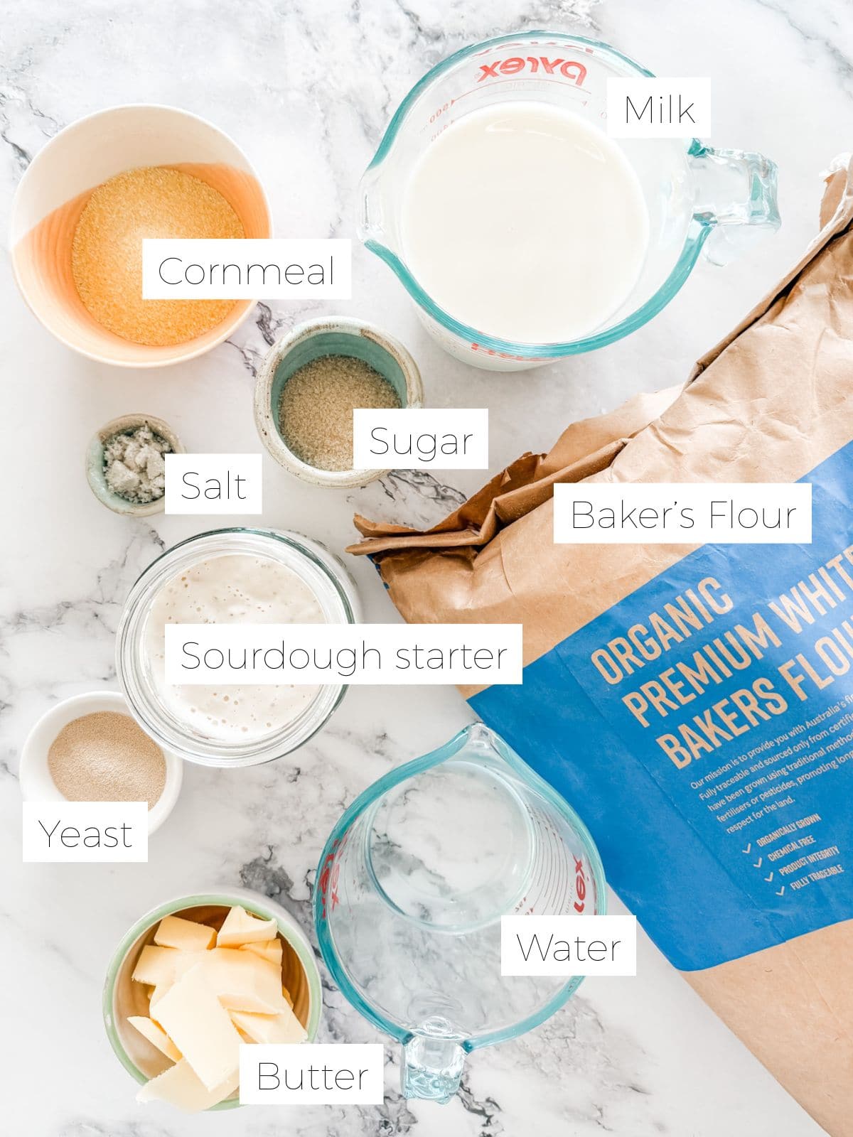 Ingredients for Best homemade sourdough English muffins (easy recipe)