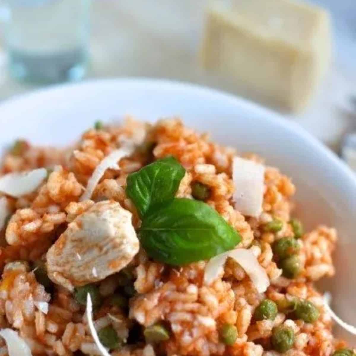 Tomato chicken risotto