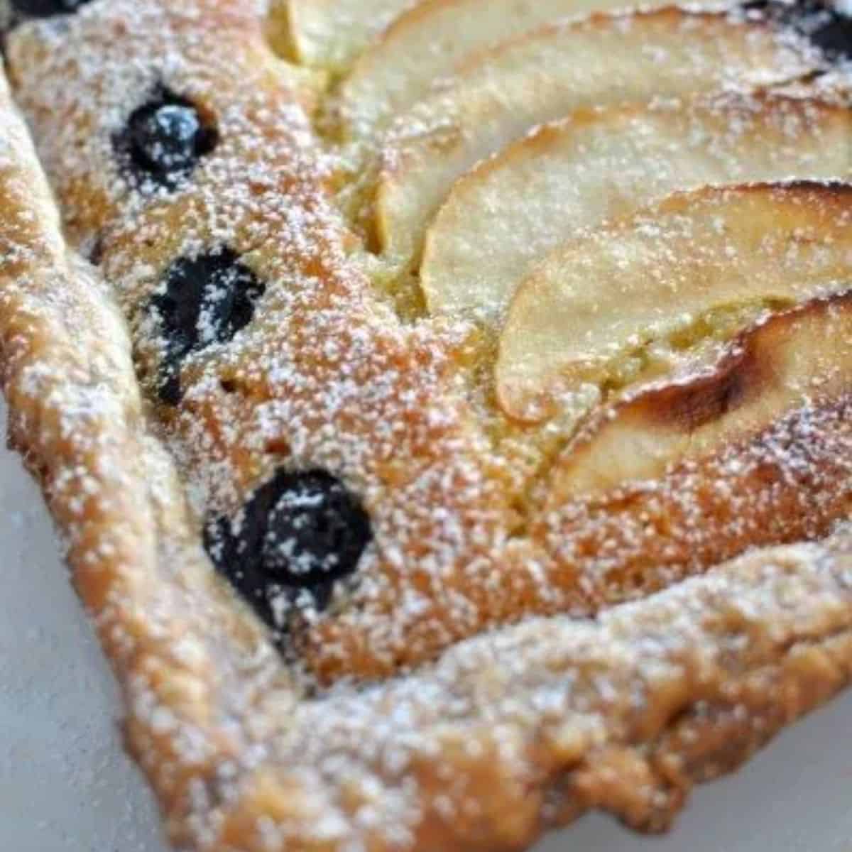 Apple blueberry almond frangipane tart