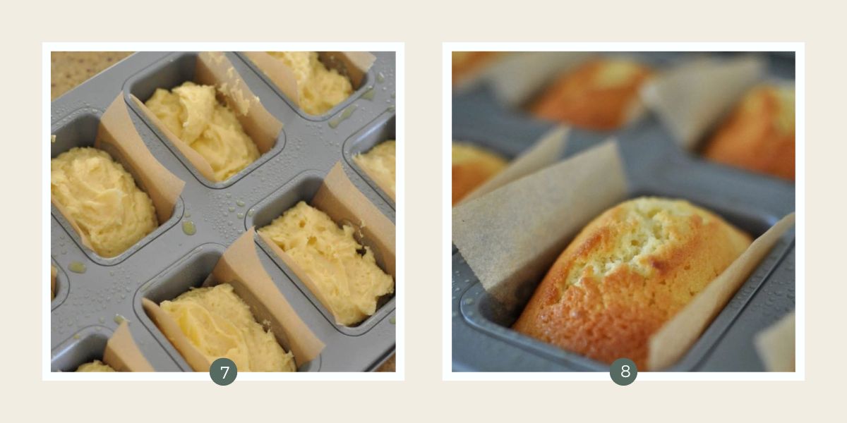 Easy Madeira Loaf Cake batter in mini loaf tin. 