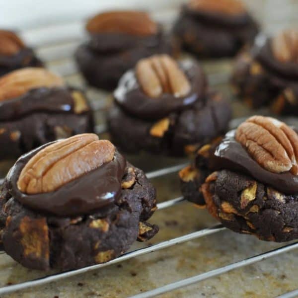 Afghan biscuits - topped with a pecan