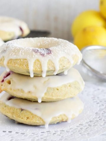 Lemon and blueberry baked donuts