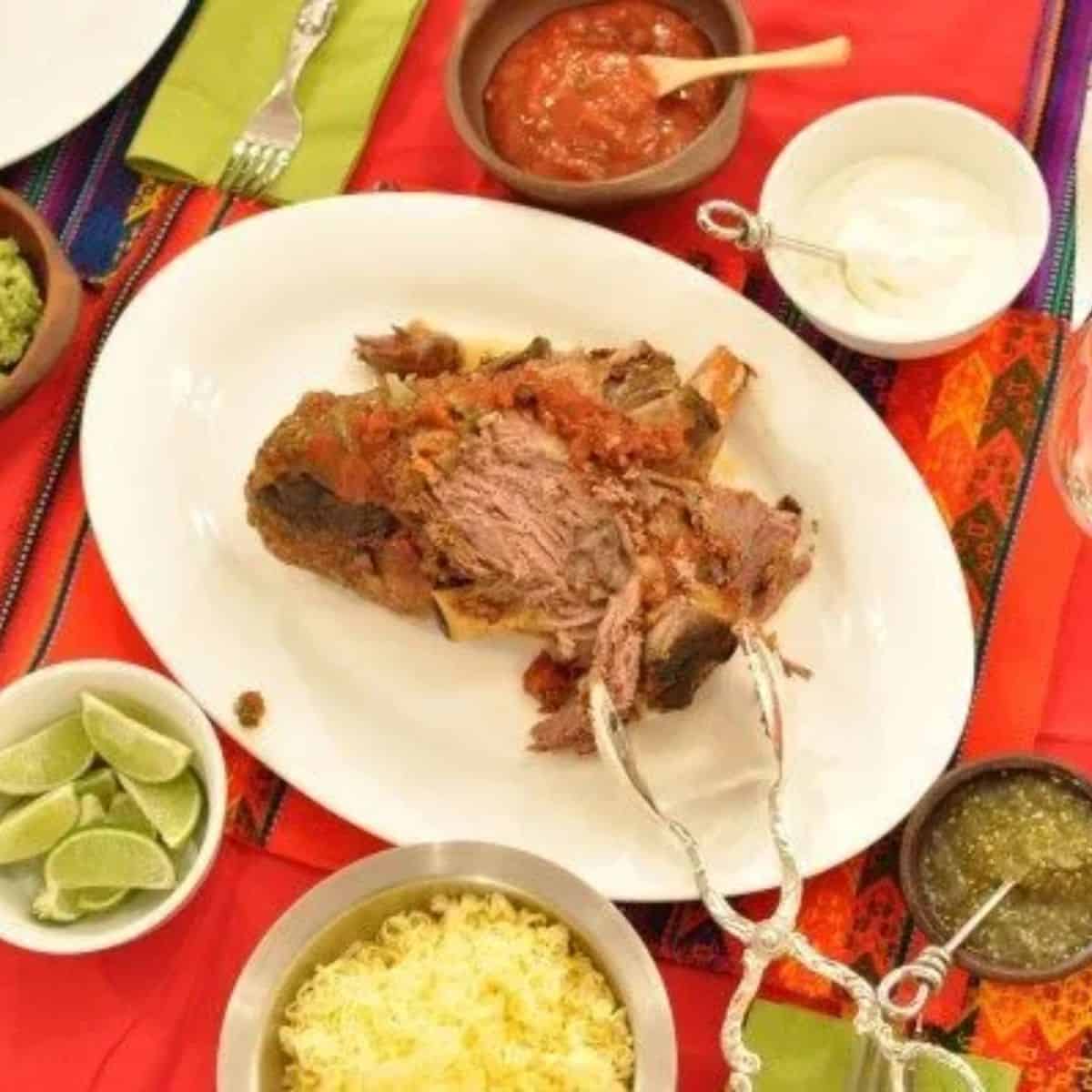 Slow cooked Mexican leg of lamb