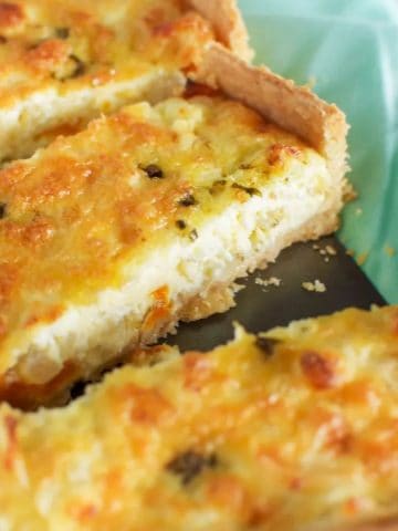 Roast pumpkin & feta quiche with easy homemade crust
