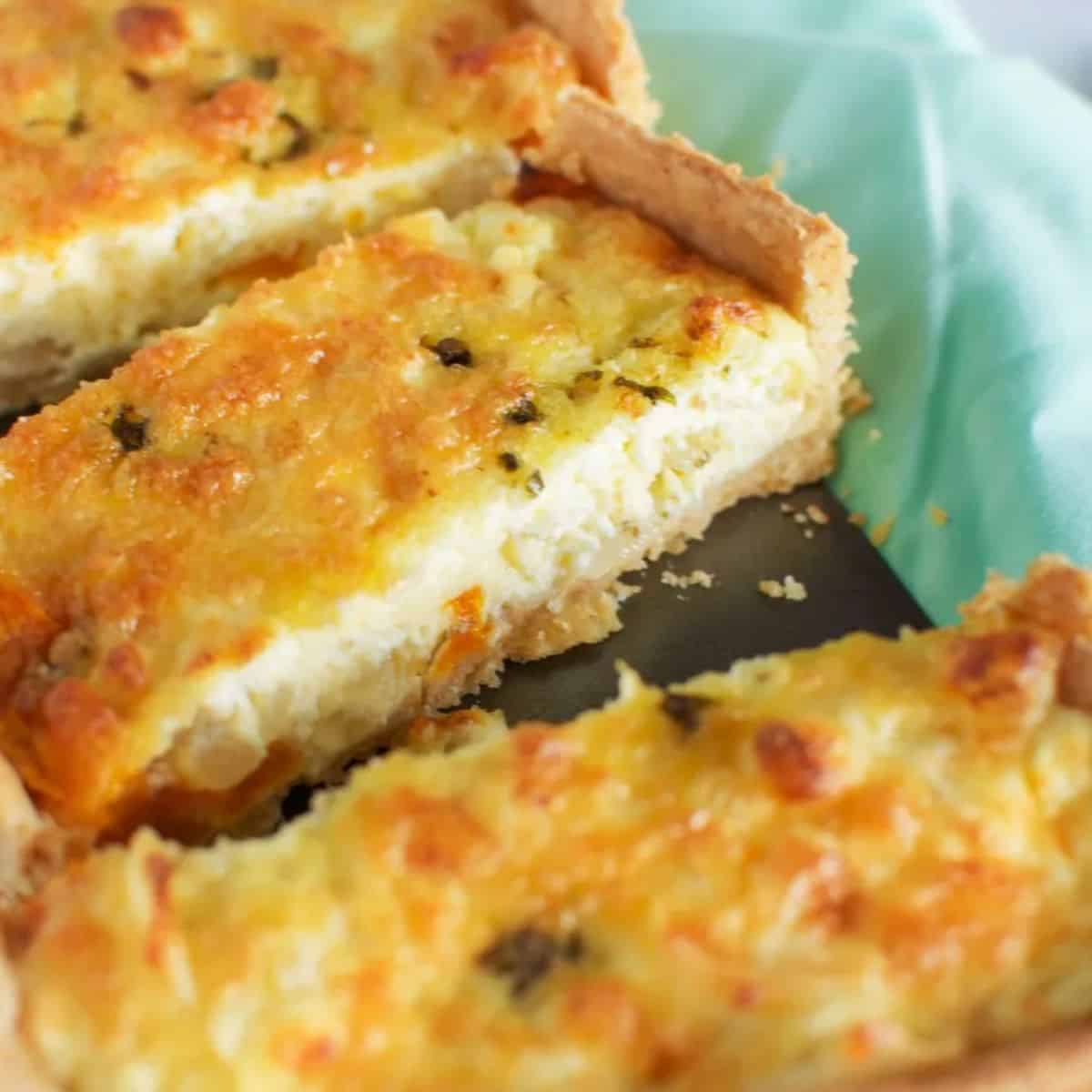 Roast pumpkin & feta quiche with easy homemade crust