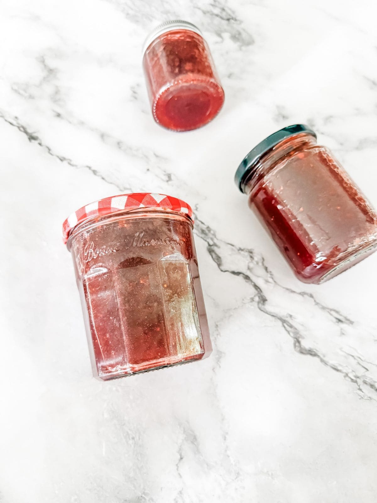 Homemade strawberry jam made in the Thermomix
