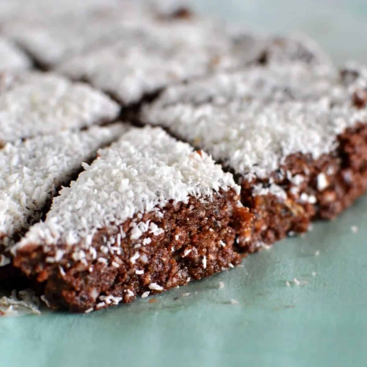 No bake chocolate coconut slice