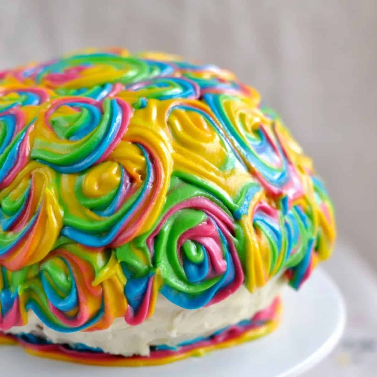 Rainbow pinata cake