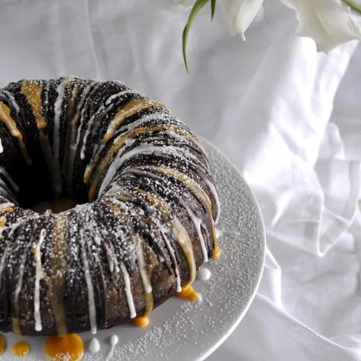 Chocolate spiced pumpkin bundt cake