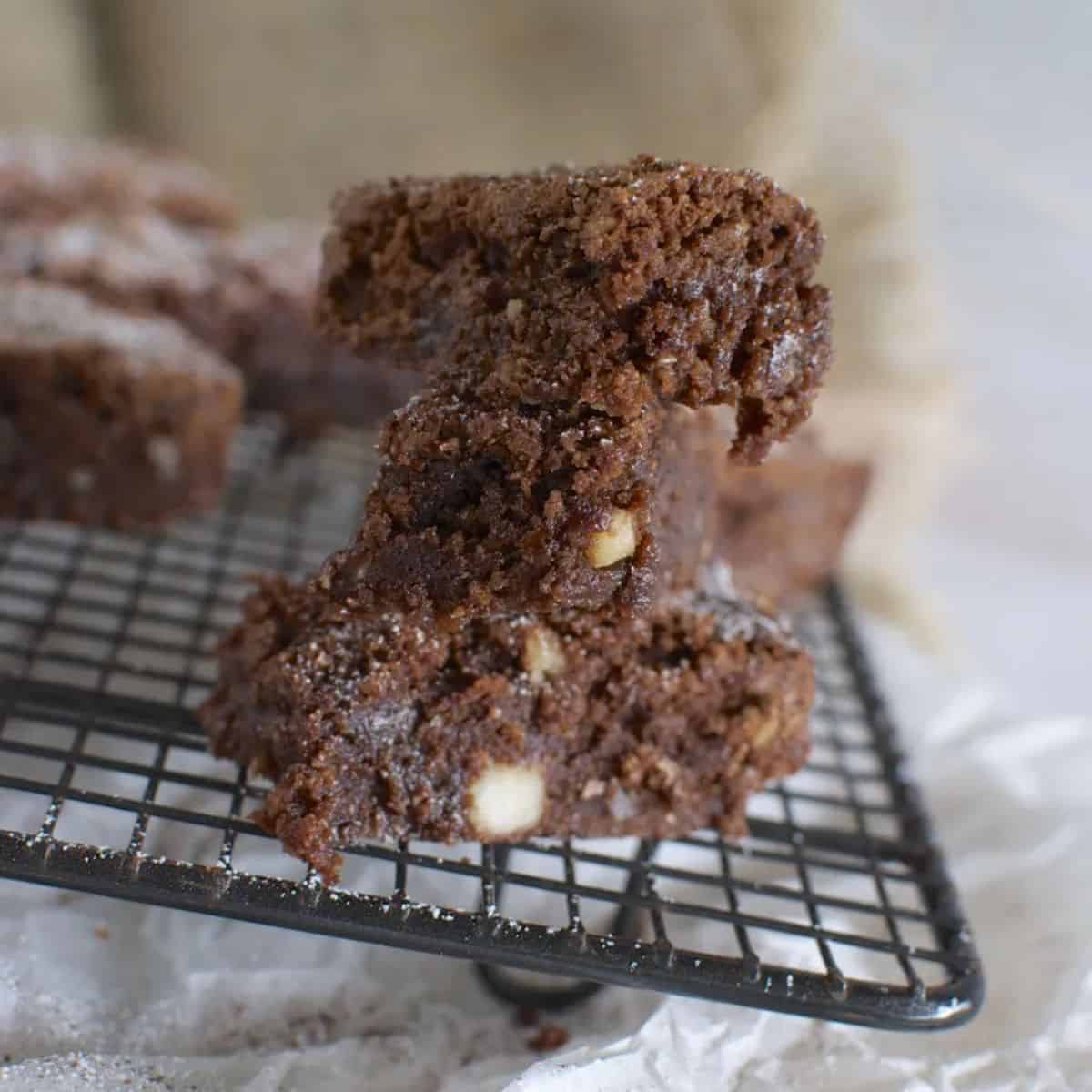 Macadamia brownies with lemon myrtle