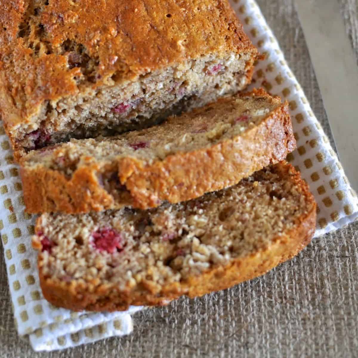 One bowl raspberry banana bread